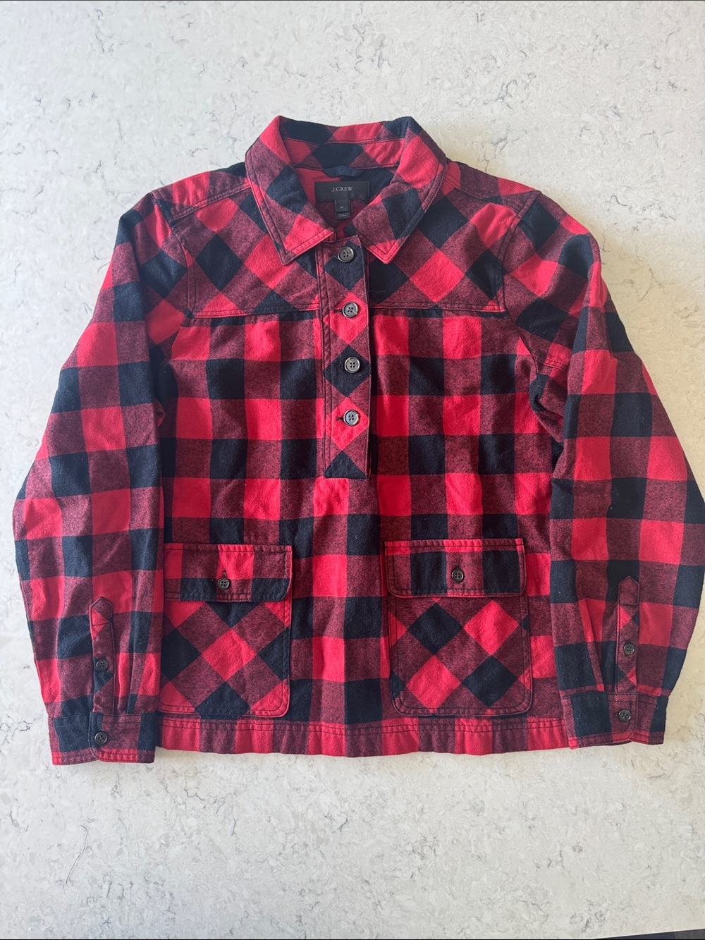J. Crew Red and Black Plaid Women's Top - Picture 1 of 5